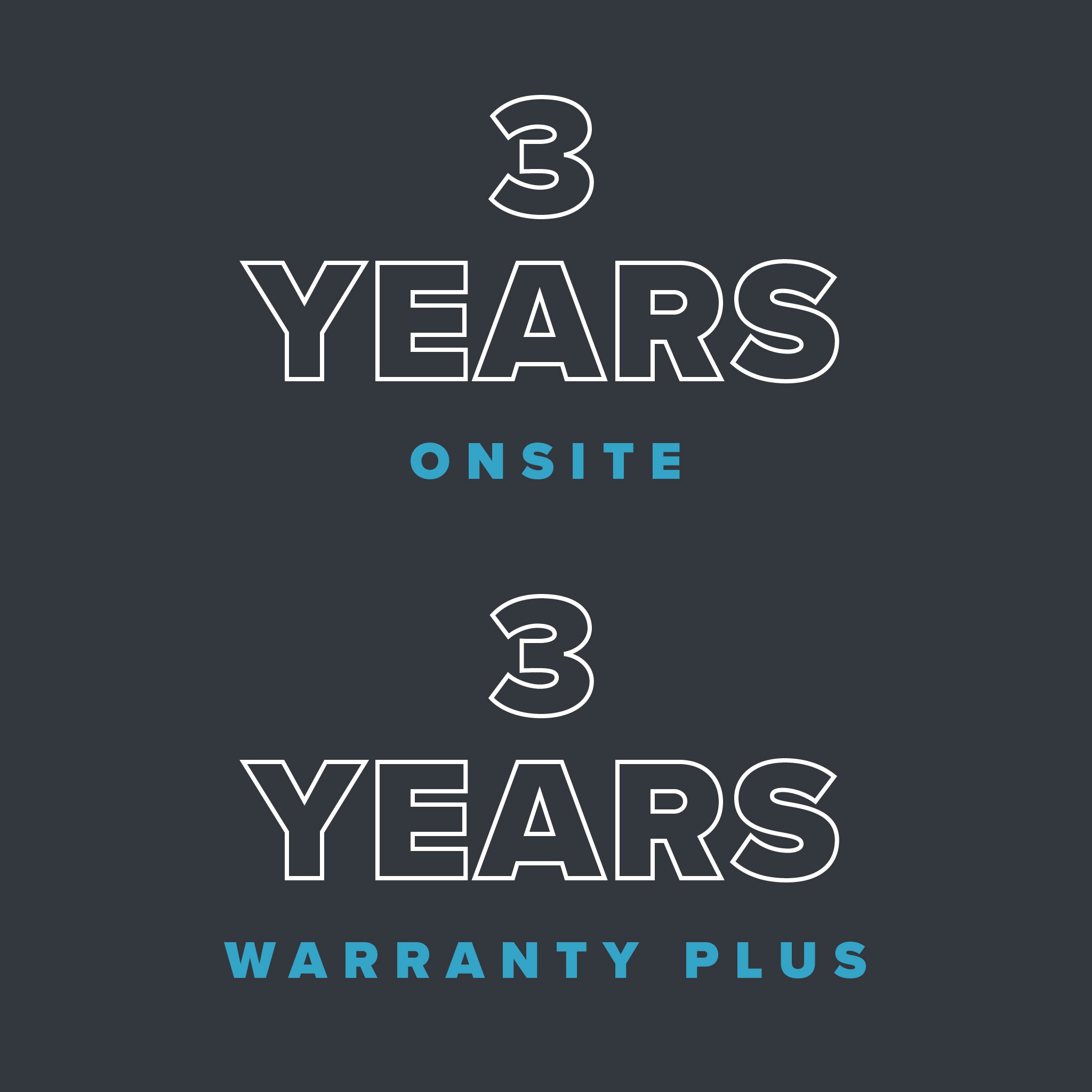 3 Years Onsite and 3 Years Warranty Plus